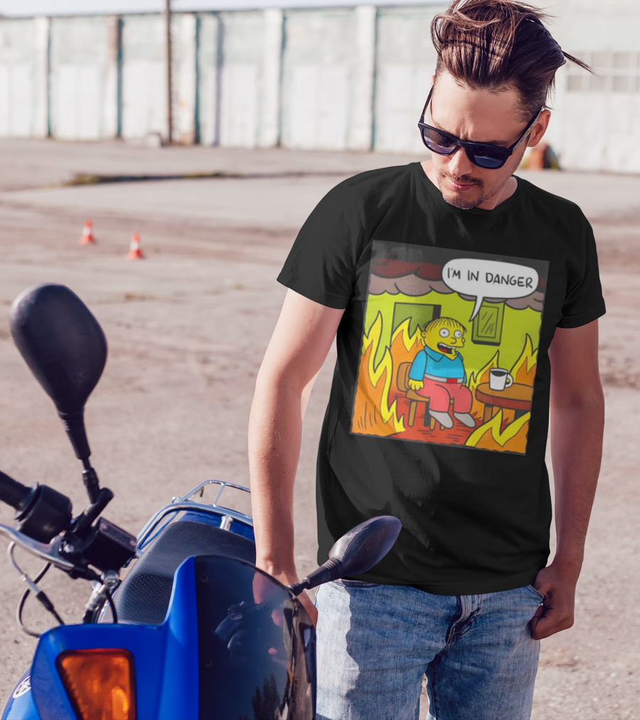 Ralph Wiggum I'm In Danger Surrounded By Flames T-Shirt