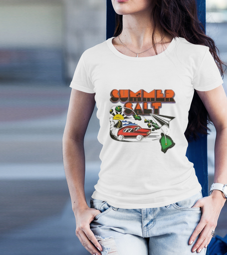 Summer Salt 10 Years Anniversary Driving To Hawaii Vintage Car And Paper Airplane Adventure T-Shirt