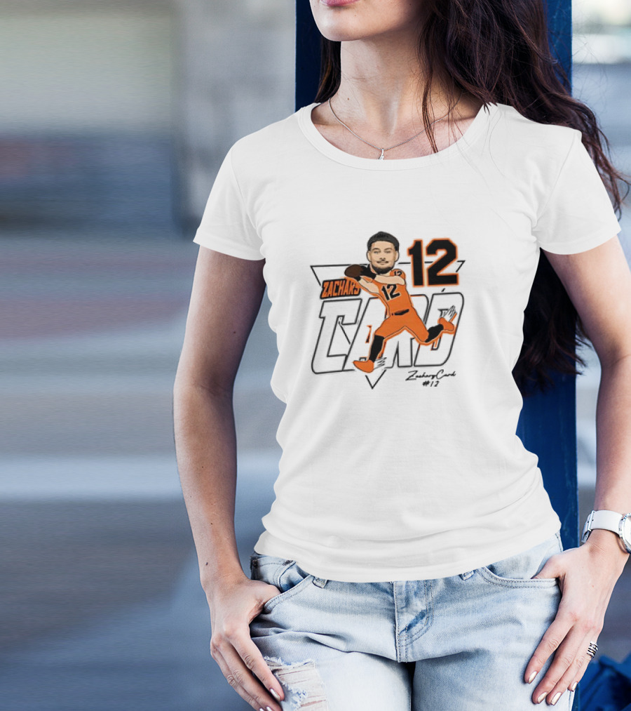 Zachary Card #12 Oregon State Beavers Football Player Caricature Zach's Card 12 T-Shirt