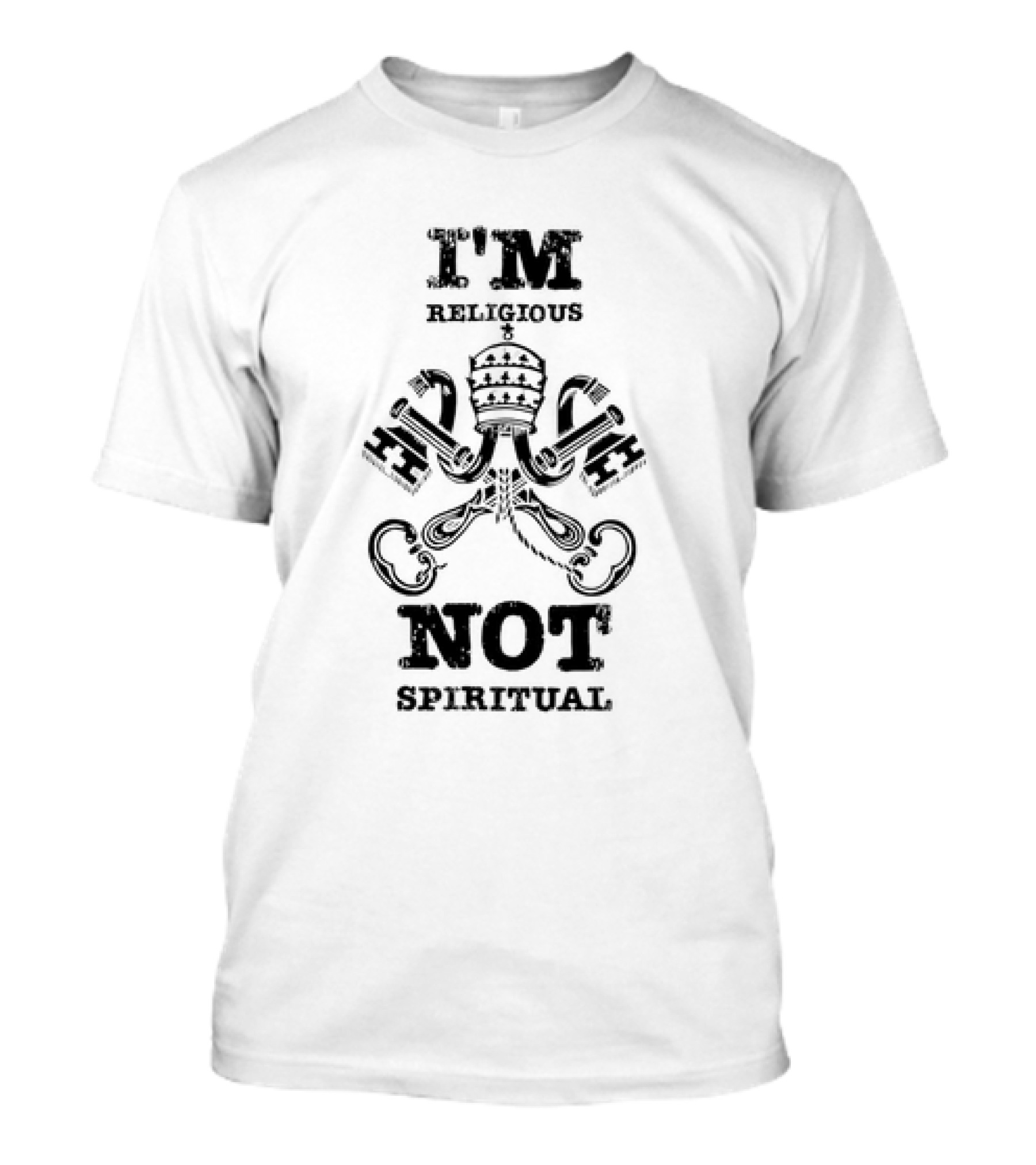 I'm Religious Not Spiritual Papal Keys And Crown T-Shirt
