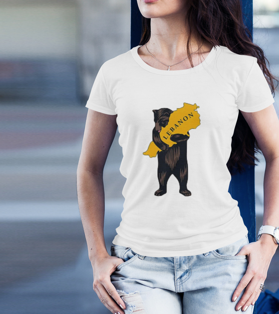 Bear Hugging Lebanon Map T-Shirt