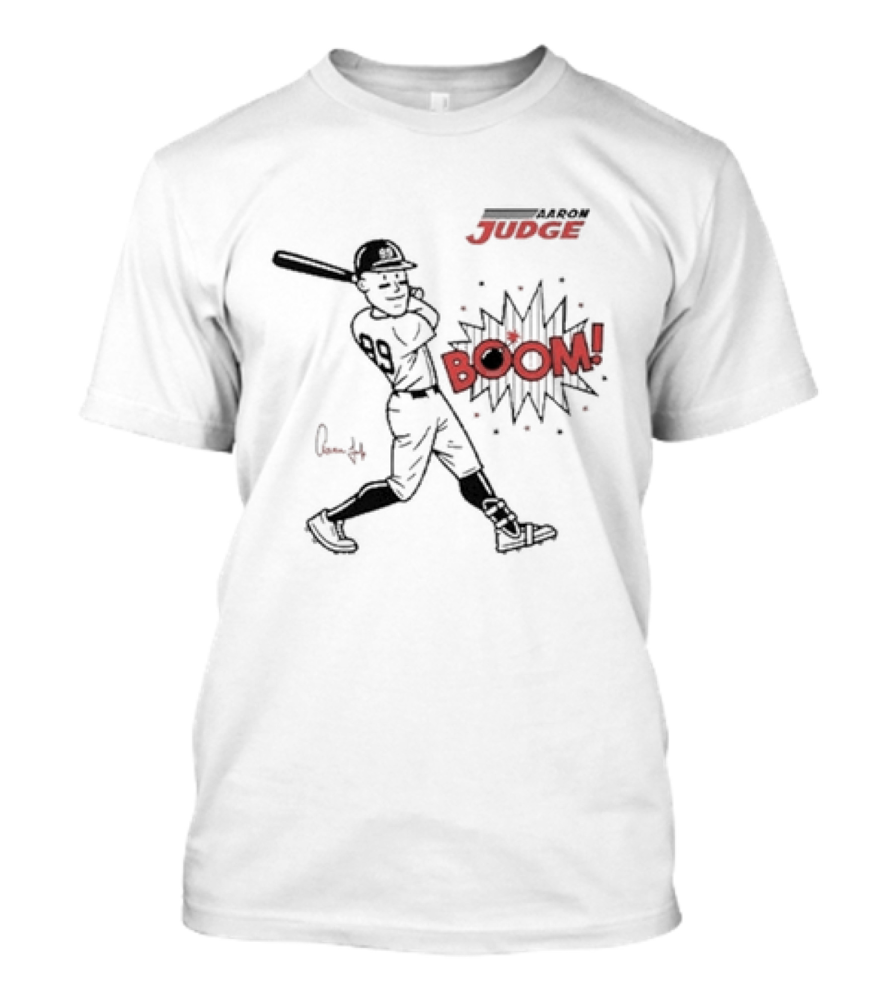 New York Yankees Aaron Judge Boom Signature Baseball Number 99 T-Shirt