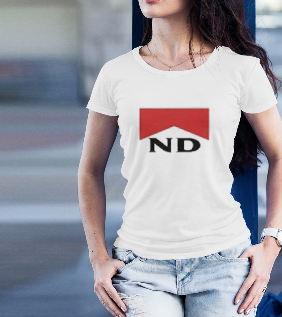 ND Nicotine Dolls Cigarette Style Red Banner T-Shirt