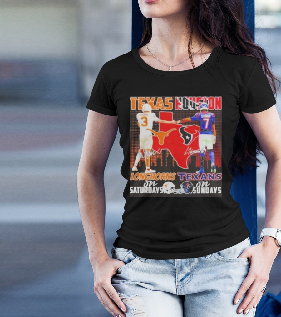Texas Longhorns Longhorns On Saturdays Texans On Sundays T-Shirt