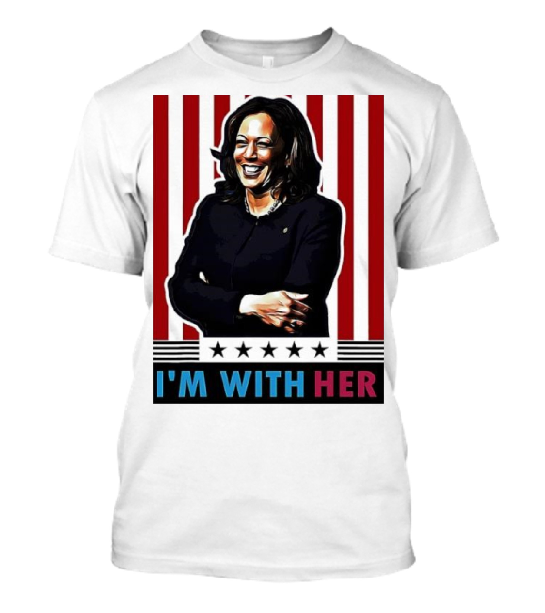 I'm With Her Kamala Harris USA Flag Vote For 2024 President T-Shirt
