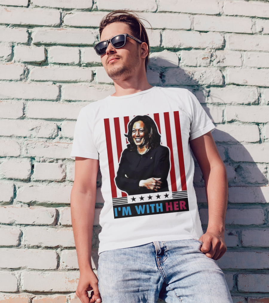I'm With Her Kamala Harris USA Flag Vote For 2024 President T-Shirt