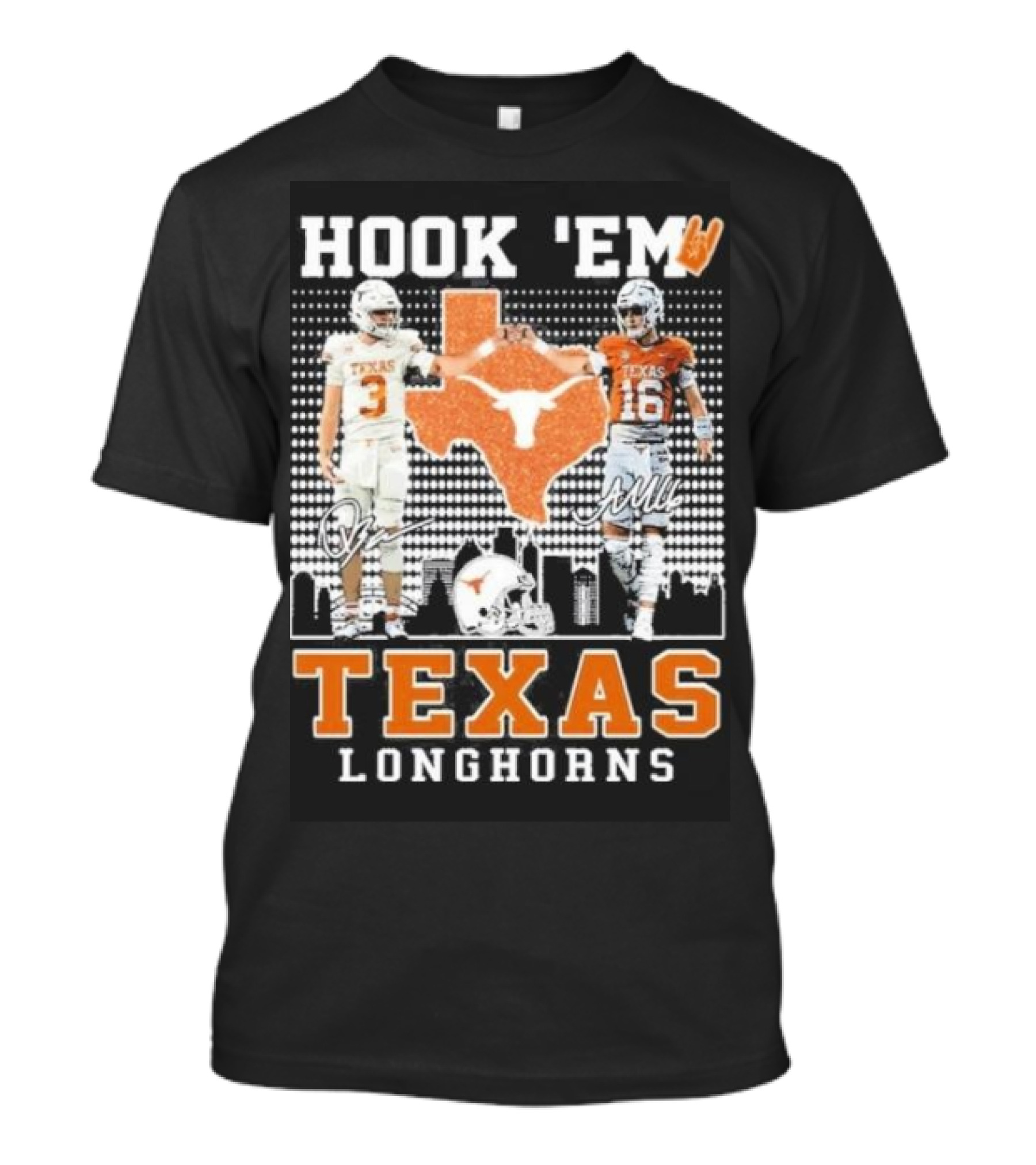 Hook 'Em Texas Longhorns Arch Manning Jordan Whittington T-Shirt