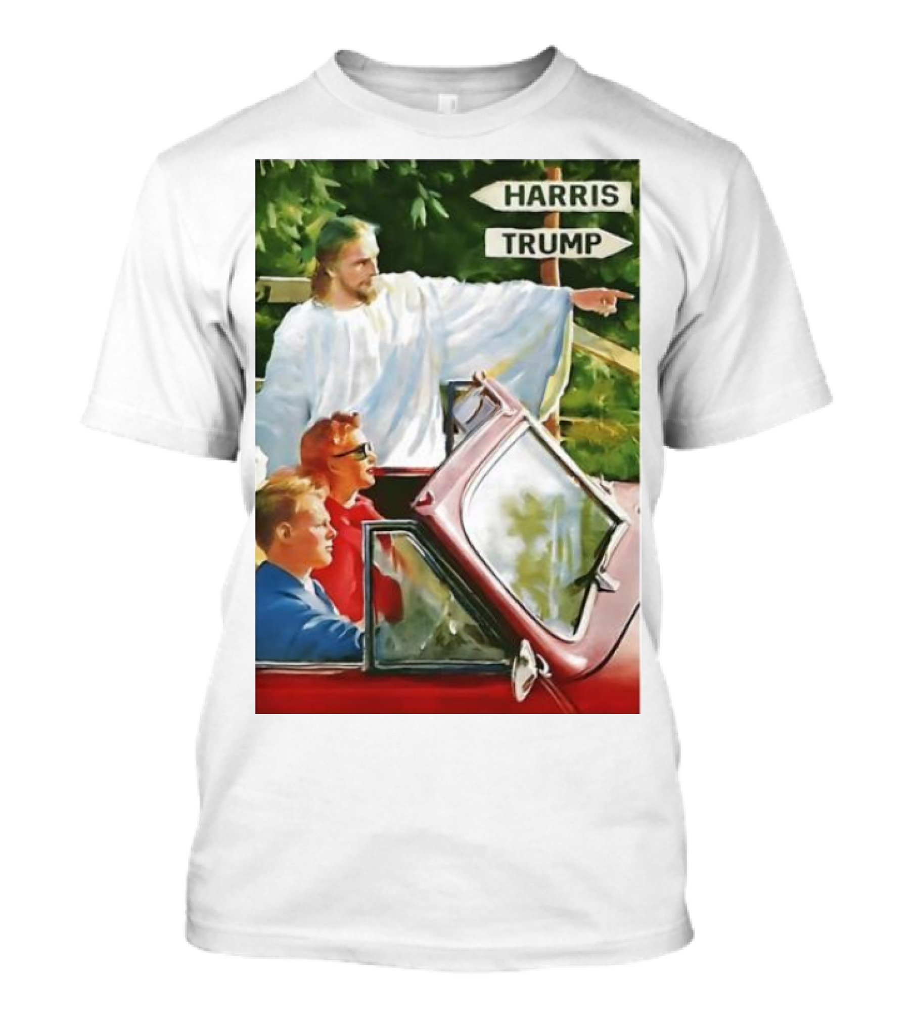 The Right Road Vintage Jesus Is Lord Harris Trump Signs T-Shirt