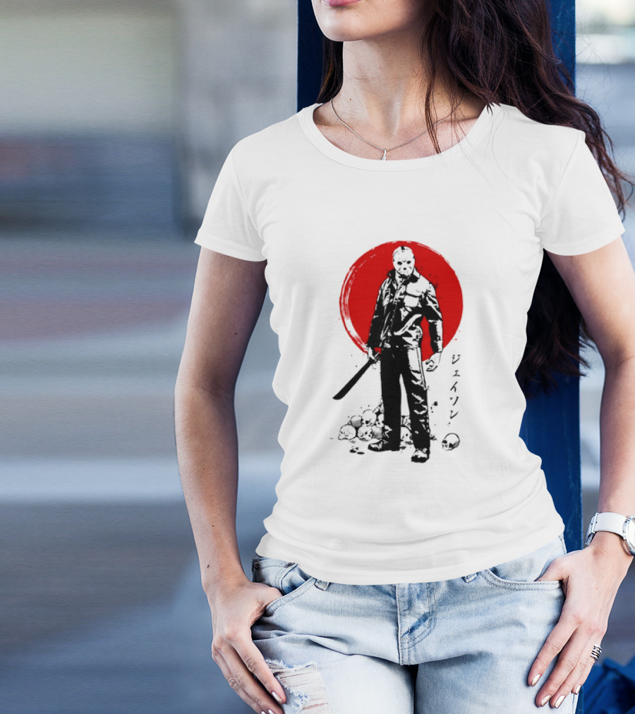 Jason Voorhees Friday The 13th Japanese Sumi-e Style T-Shirt