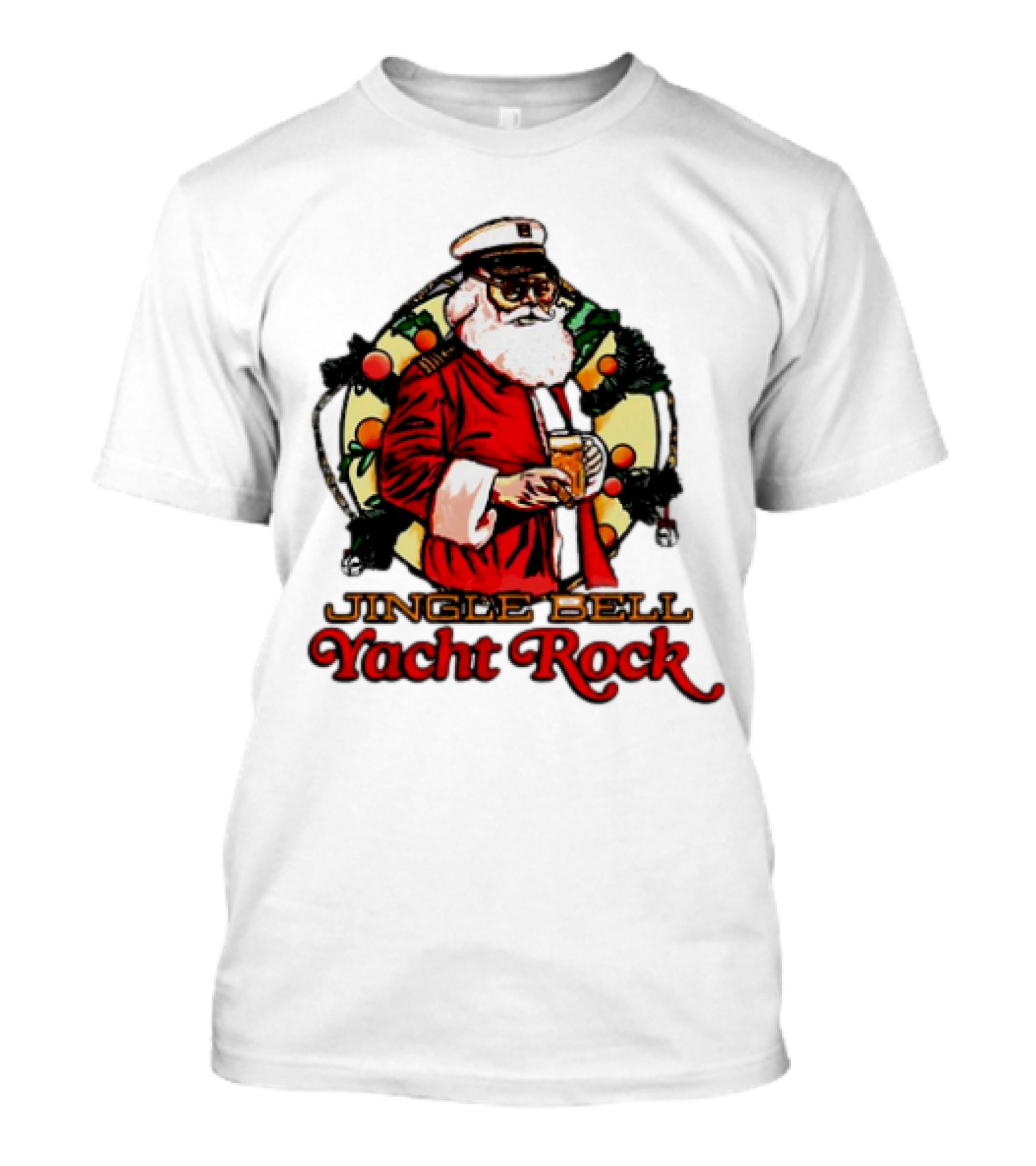 Jingle Bell Yacht Rock Santa Christmas T-Shirt