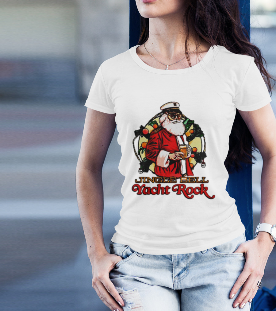 Jingle Bell Yacht Rock Santa Christmas T-Shirt