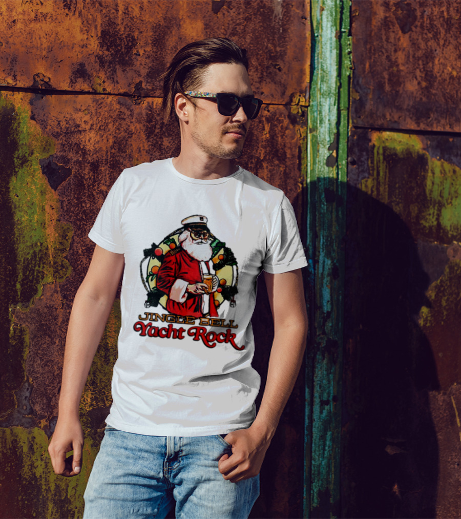 Jingle Bell Yacht Rock Santa Christmas T-Shirt