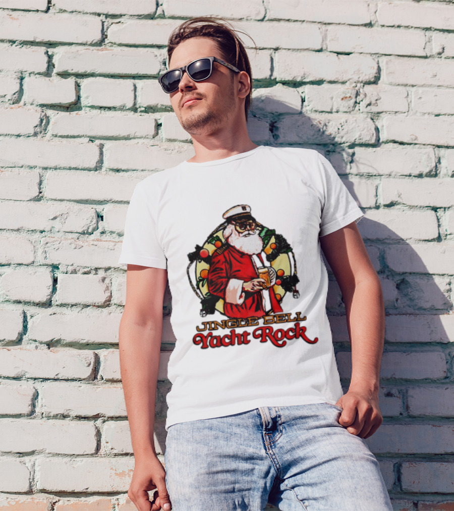 Jingle Bell Yacht Rock Santa Christmas T-Shirt