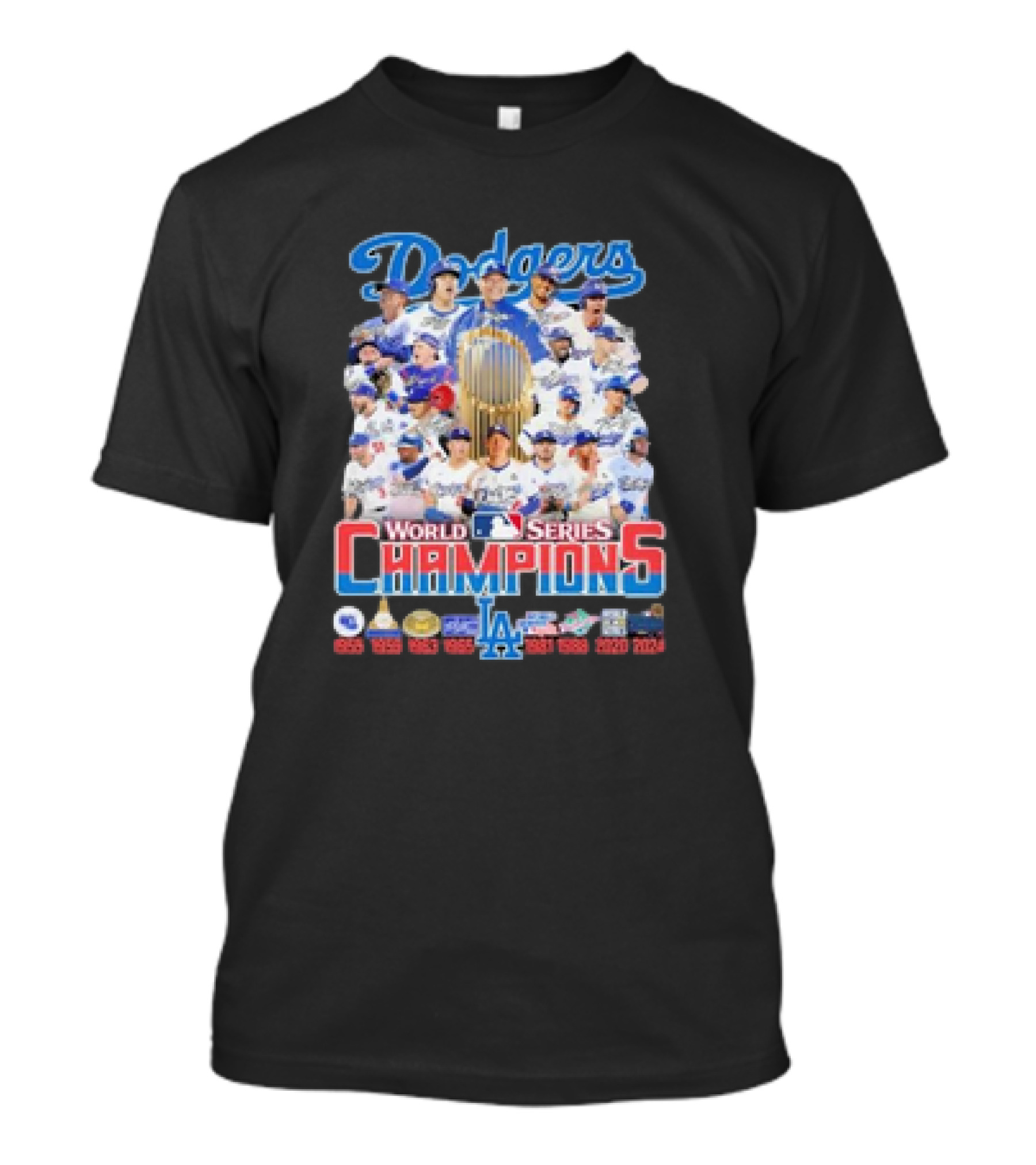Dodgers World Series Champions 2024 MLB Champions Team Montage T-Shirt