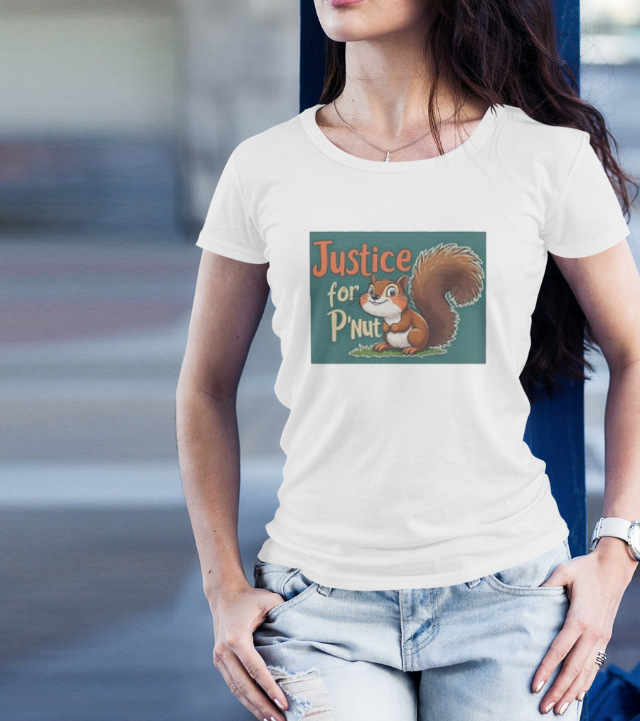 Justice For P'Nut Cartoon Squirrel Advocacy T-Shirt