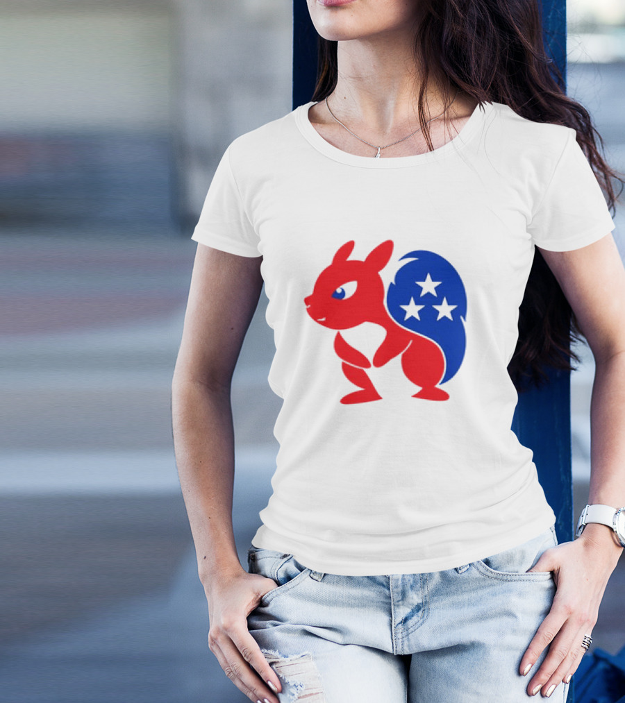 Peanut The Squirrel GOP Mascot American Flag Stars T-Shirt