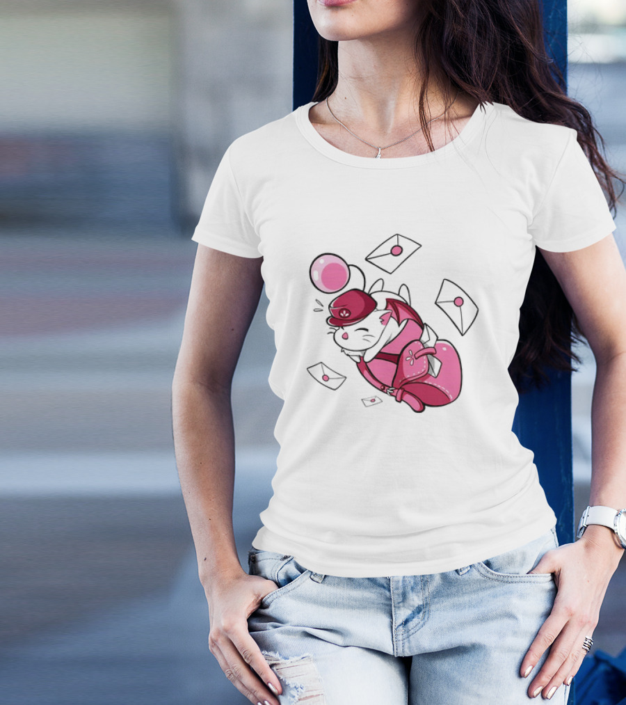 Moogle Mail Delivery With Letters Soaring In Flight T-Shirt