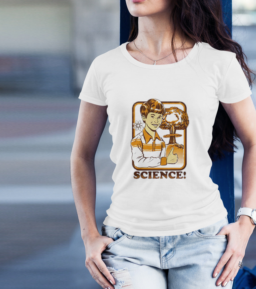 Science Atomic Bomb Thumbs Up Boy With Mushroom Cloud T-Shirt