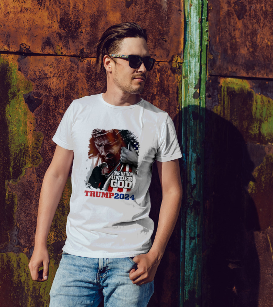 One Nation Under God Trump 2024 American Christian T-Shirt