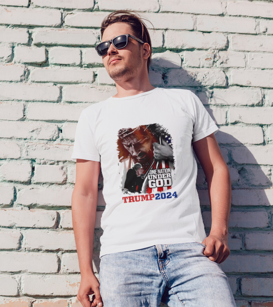 One Nation Under God Trump 2024 American Christian T-Shirt
