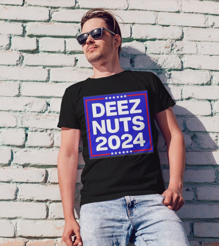 DEEZ NUTS 2024 Campaign Stars Bold Typography T-Shirt