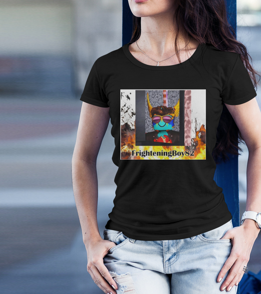 FrighteningBoy82 Sunglasses Mask Flames Horns Roblox T-Shirt