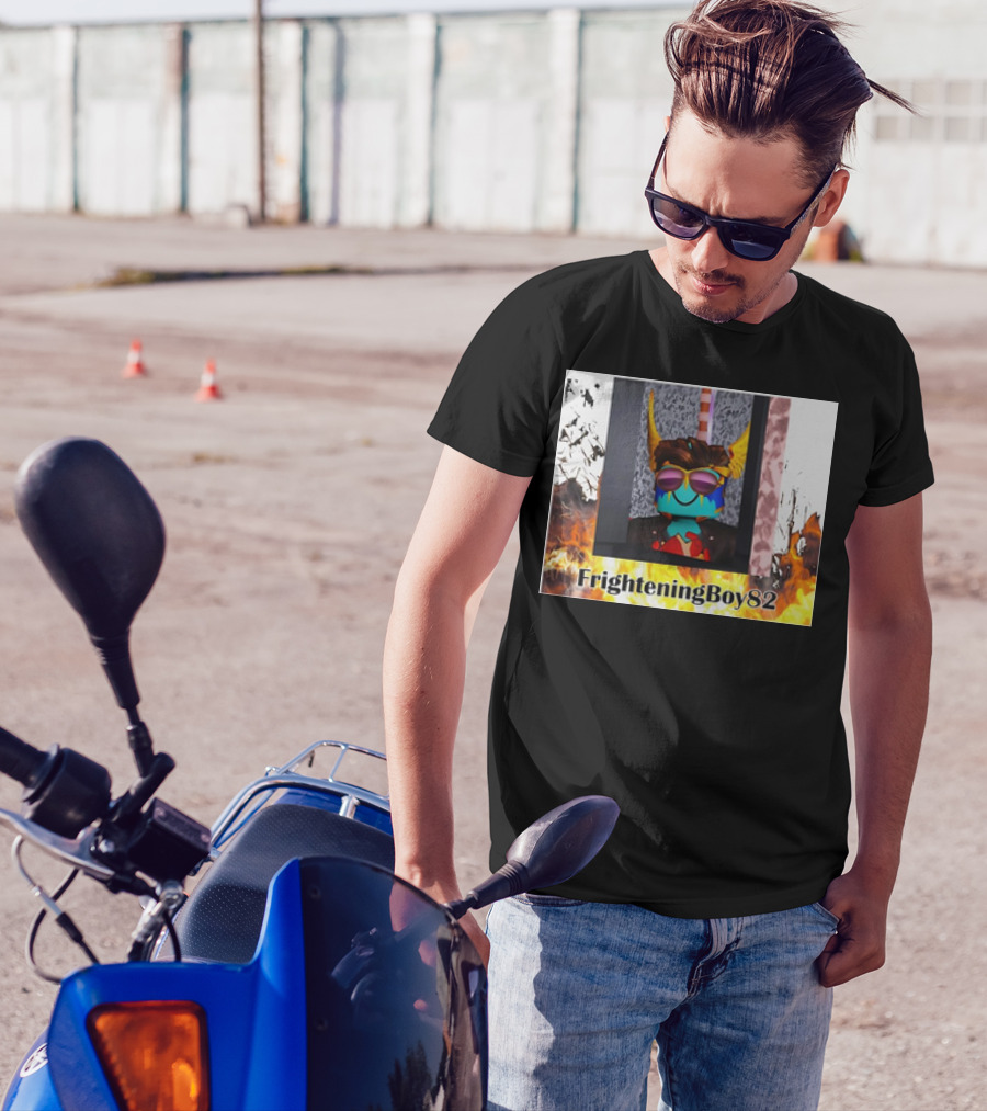 FrighteningBoy82 Sunglasses Mask Flames Horns Roblox T-Shirt