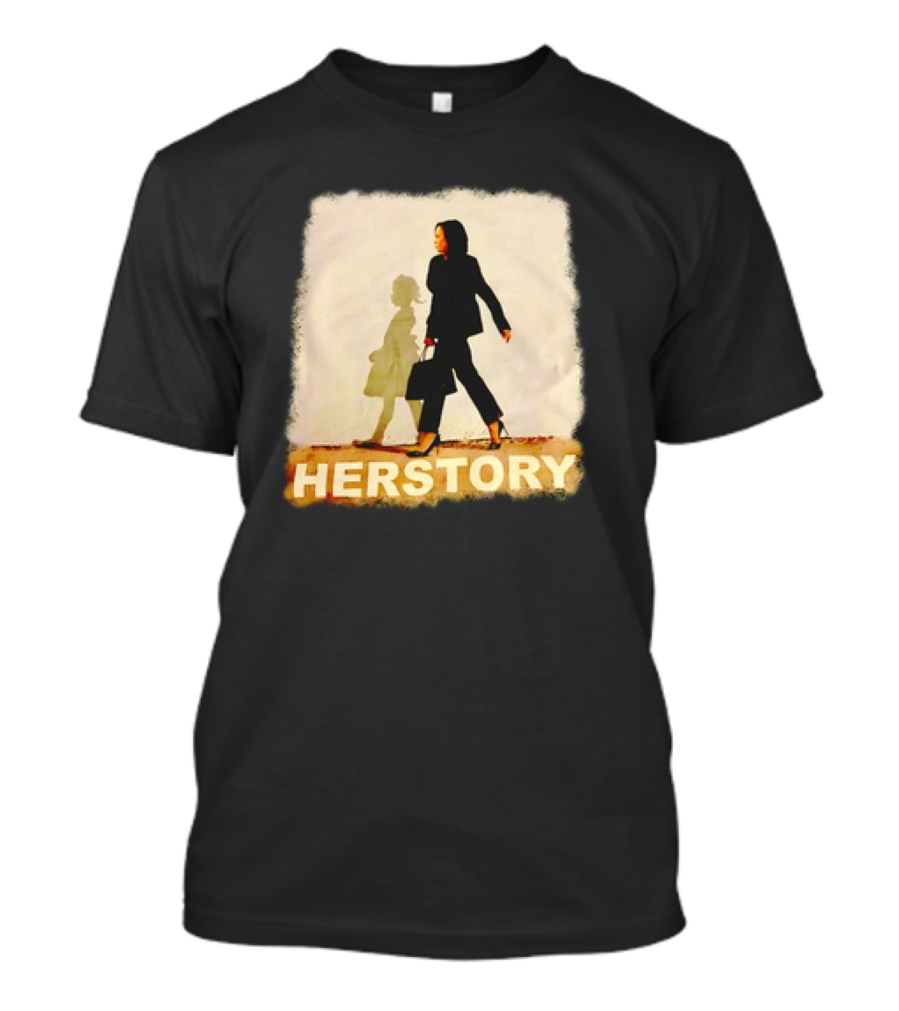 HERSTORY Kamala Harris Standing With Young Girl Shadow T-Shirt