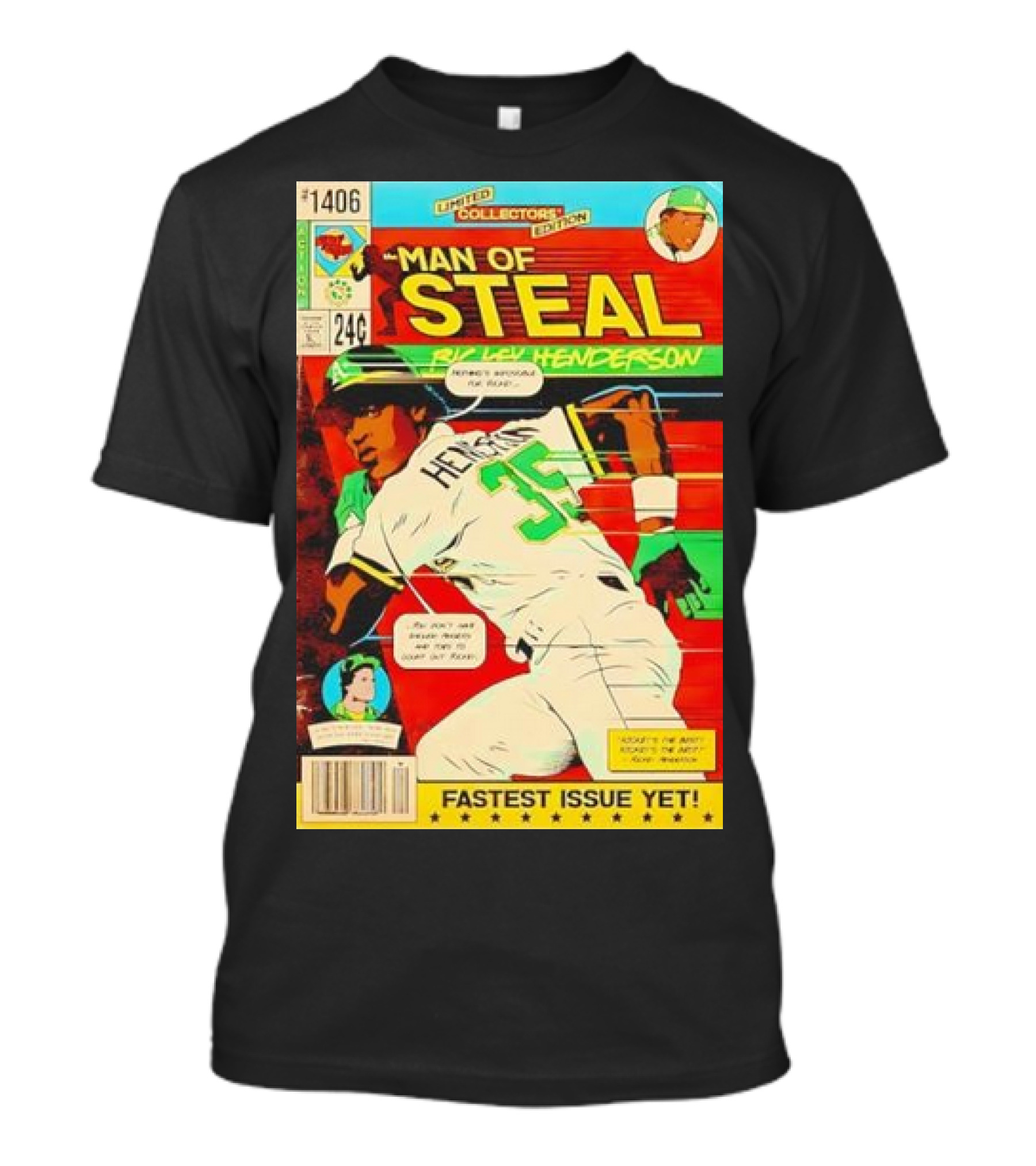 OG Ballers Oakland A's Rickey Henderson Man Of Steal Limited Collector's Edition Fastest Issue Yet T-Shirt