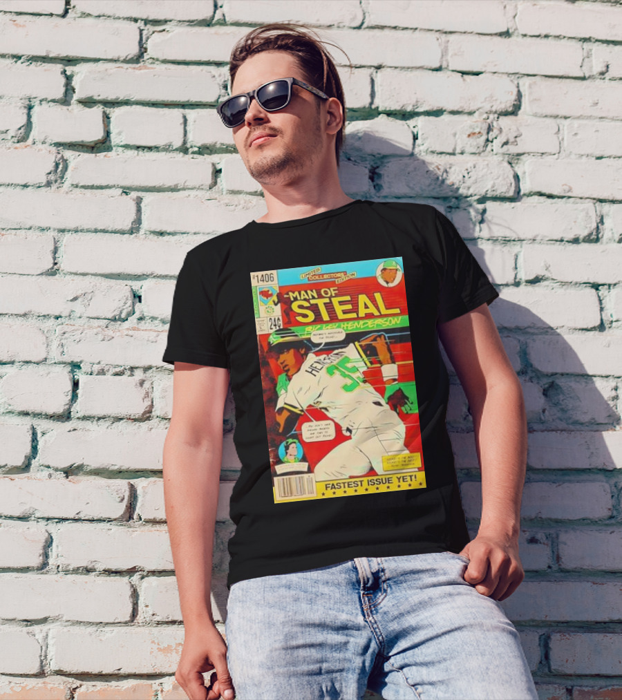 OG Ballers Oakland A's Rickey Henderson Man Of Steal Limited Collector's Edition Fastest Issue Yet T-Shirt