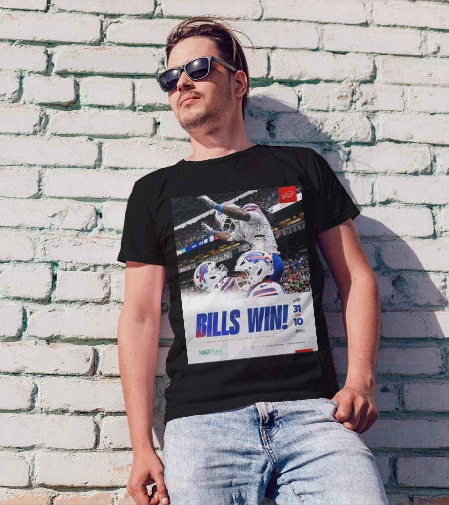 BILLS WIN 31-10 Final Score Week Eight At Seattle Seahawks NFL T-Shirt