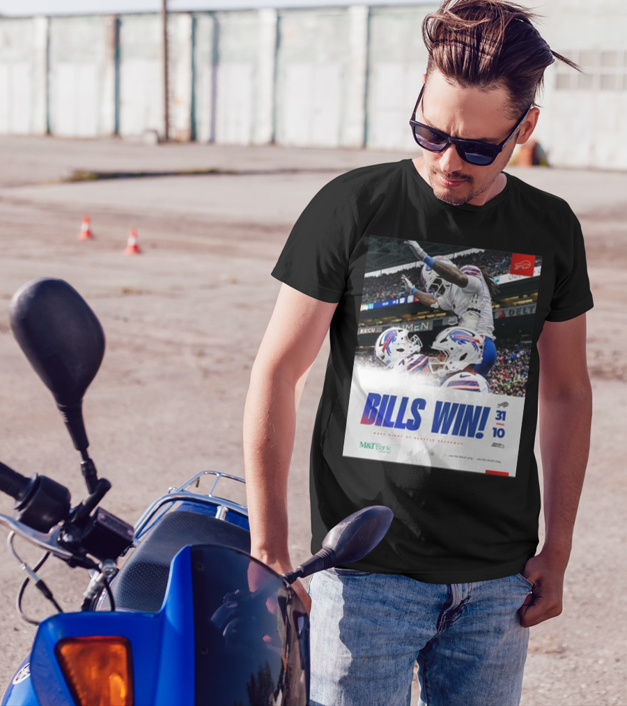 BILLS WIN 31-10 Final Score Week Eight At Seattle Seahawks NFL T-Shirt