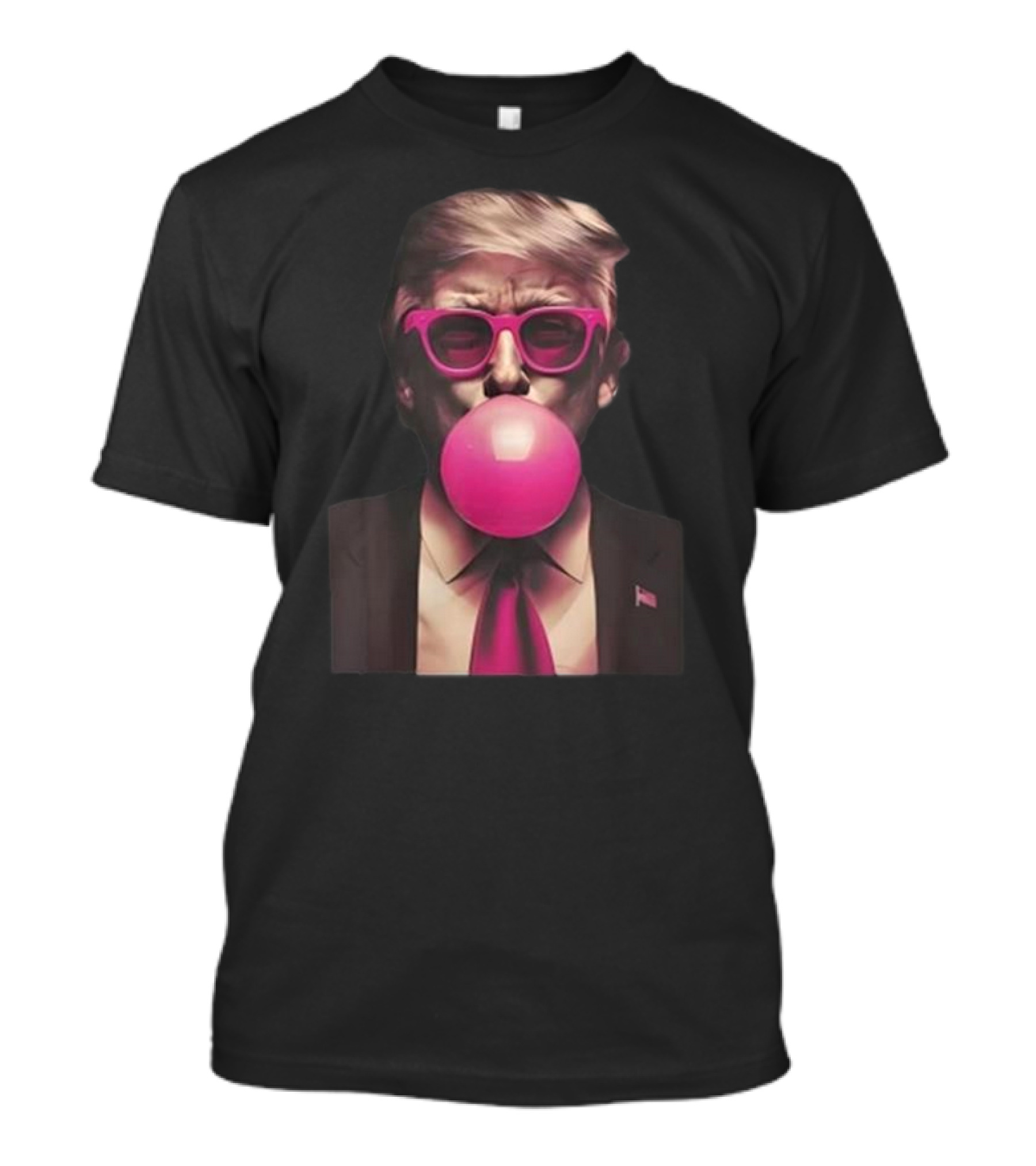 ConservativeAnt Trump Pink Bubblegum Sunglasses And Tie T-Shirt