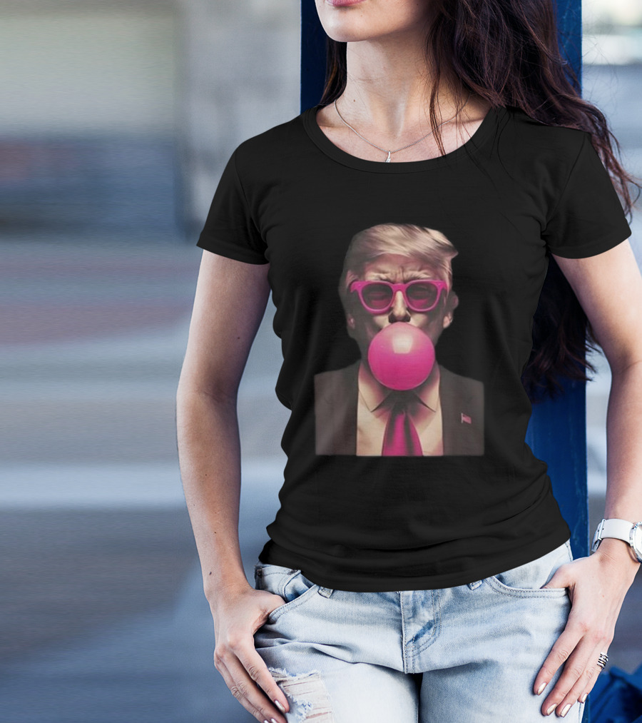 ConservativeAnt Trump Pink Bubblegum Sunglasses And Tie T-Shirt
