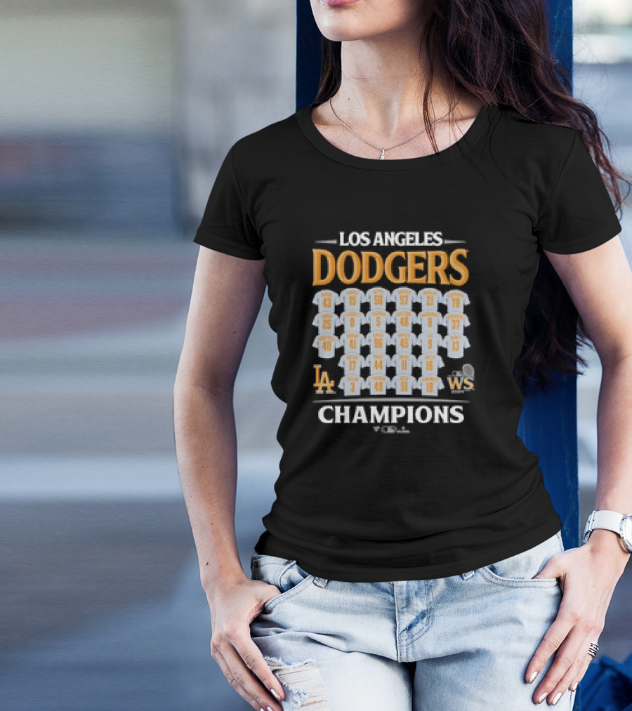 Los Angeles Dodgers Champions Roster 2024 WS Iconic Jerseys T-Shirt