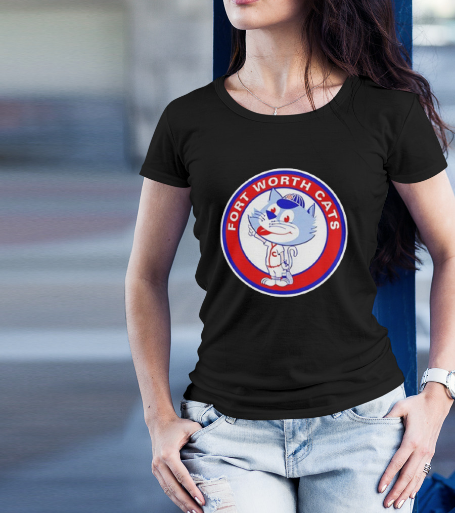 Fort Worth Cats Circle Logo Cartoon Baseball Character Hometown Collection '47 T-Shirt