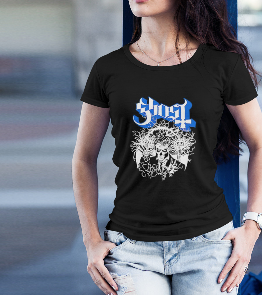 Ghost Nikola Tesla Papa Emeritus Horror Electric Skeleton T-Shirt