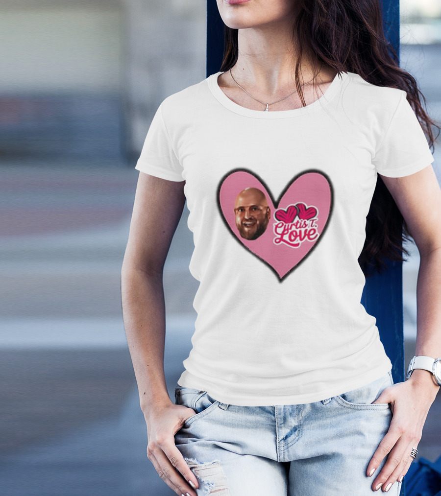 Curtis T Love Heart With Curtis Love Face And Pink Heart T-Shirt