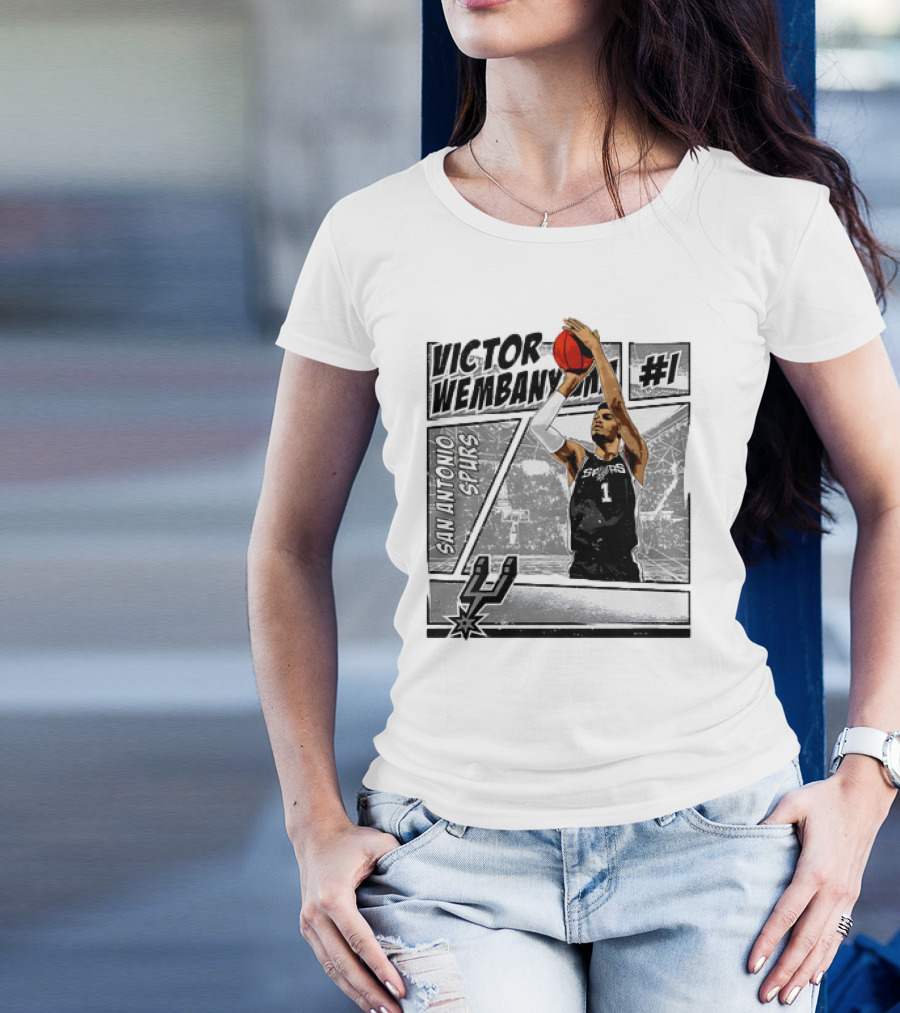 Victor Wembanyama San Antonio Spurs #1 NBA Comic Vintage T-Shirt