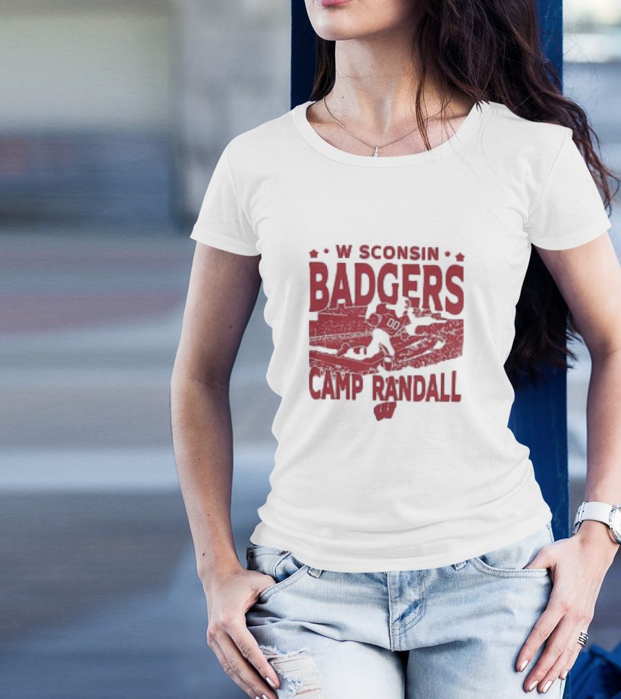 Wisconsin Badgers Camp Randall Stadium Vintage Style Football T-Shirt
