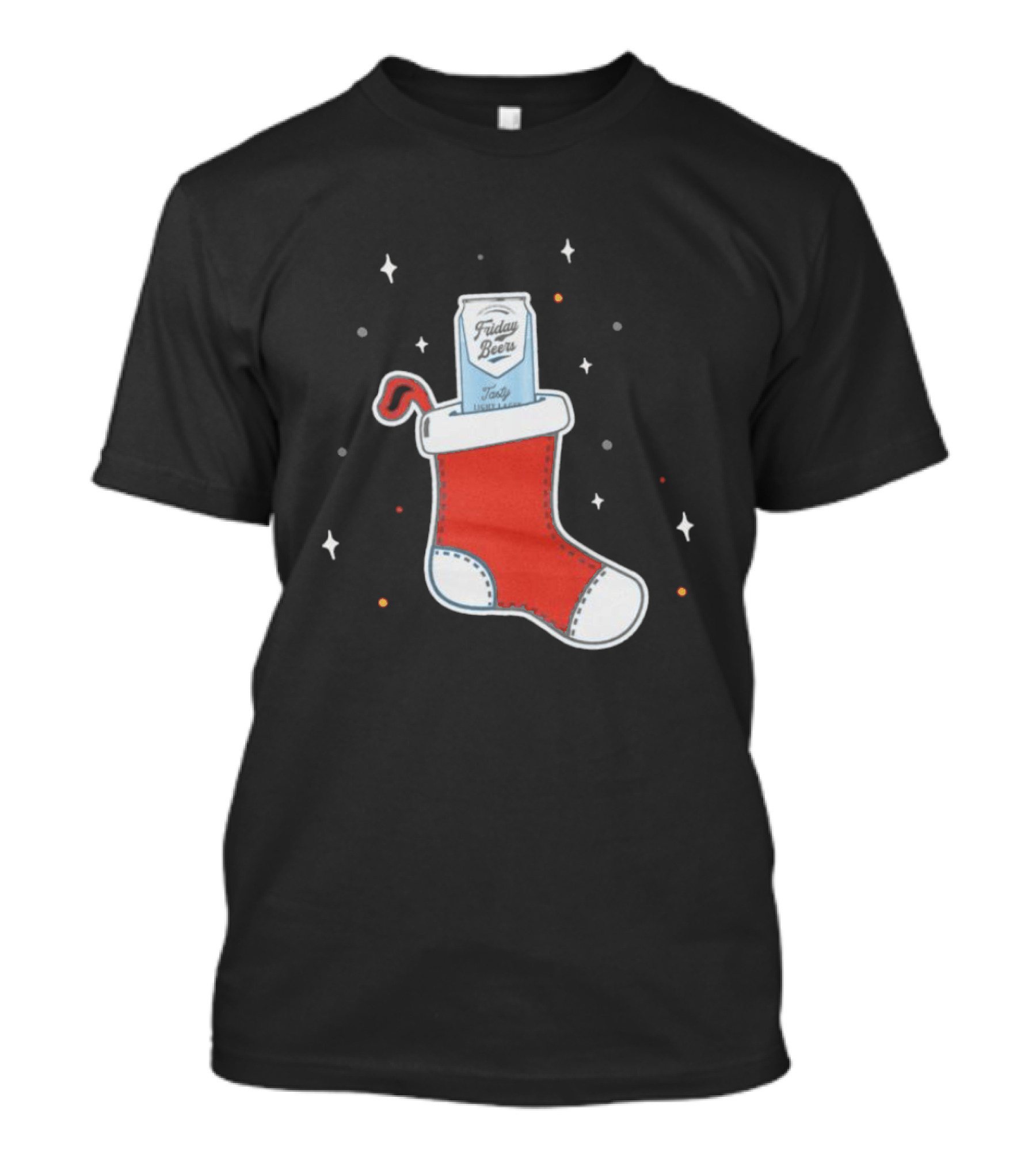 Friday Beers Stocking Christmas 2024 Can Holiday T-Shirt