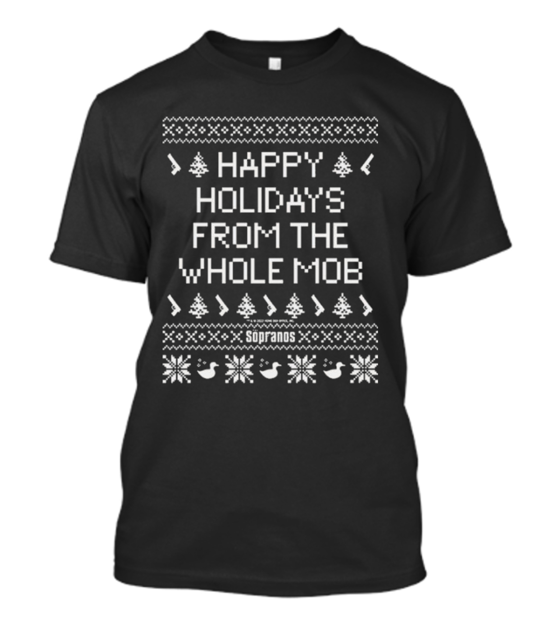 Happy Holidays From The Whole Mob Sopranos Ugly Christmas T-Shirt