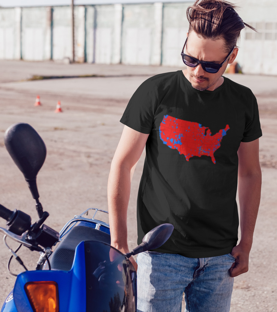 Trump Victory Map 2024 United States Election Red And Blue States T-Shirt