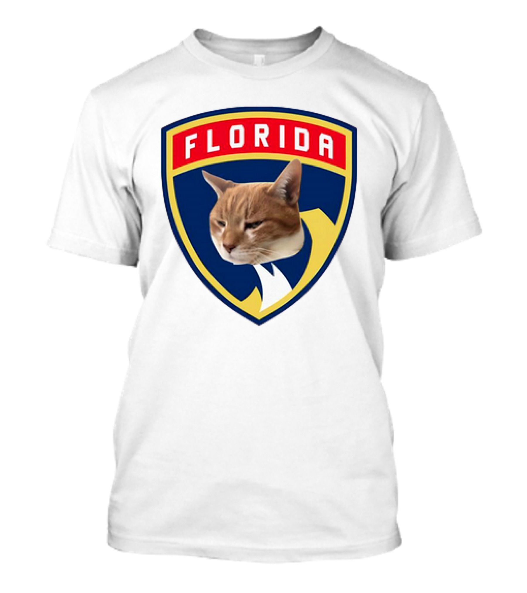 Florida Panthers Cat Face Shield Badge T-Shirt