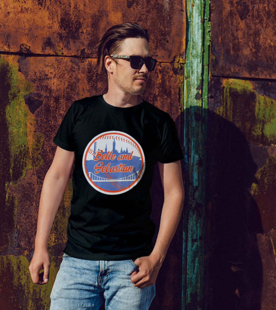 Belle And Sebastian New York Mets Skyline Baseball Bridge T-Shirt