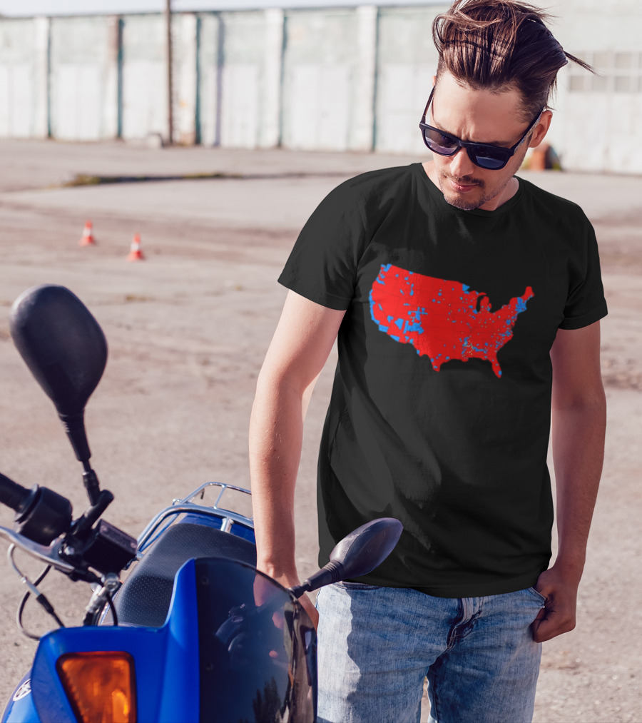 He Victory Map Red Blue USA T-Shirt