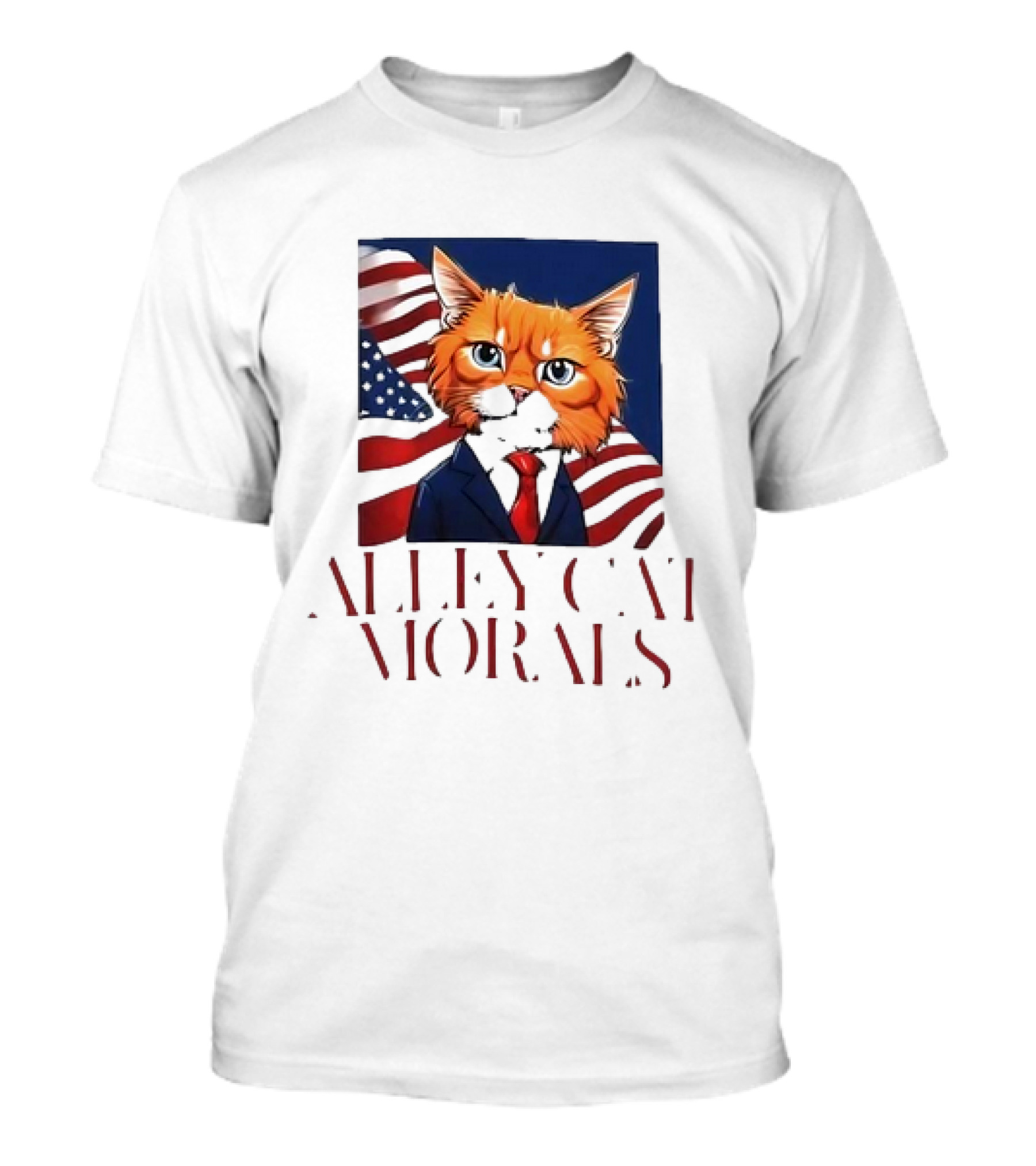 Alley Cat Morals Trump Cat American Flag Suit T-Shirt