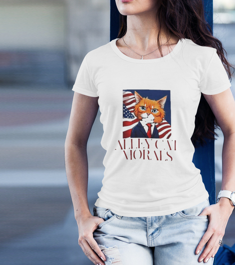 Alley Cat Morals Trump Cat American Flag Suit T-Shirt