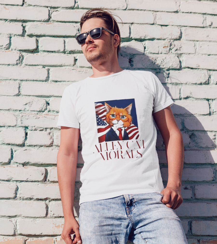 Alley Cat Morals Trump Cat American Flag Suit T-Shirt