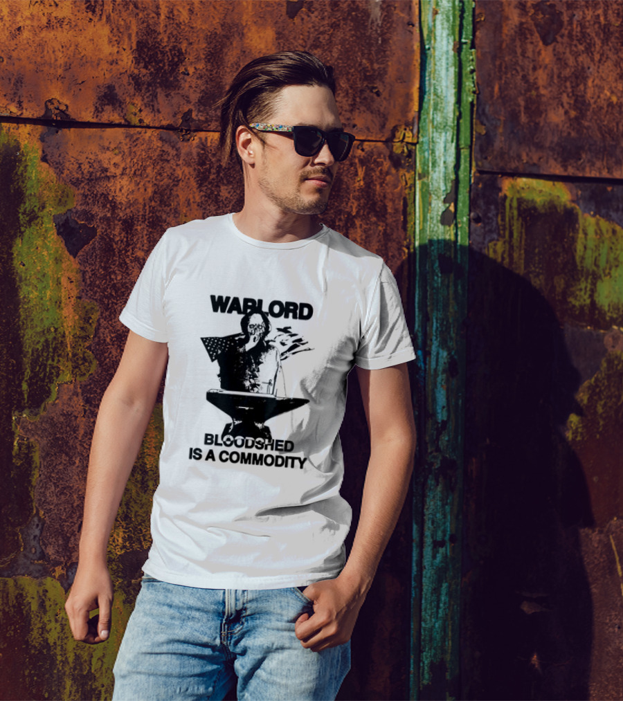 Warlord Bloodshed Is A Commodity American Flag Anvil T-Shirt